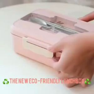 RL 1Layer Lunch Box Assurance Wheat Straw Material Eco-Freindly Lunch Box with Utensils COD