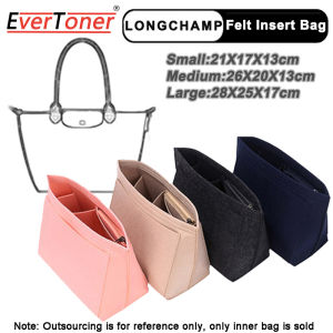 EverToner Felt Insert Bag Fits for LongChamp Handle bag Liner Bag Organizer Cosmetic Bag Felt Makeup Bag Support Handbag Lining