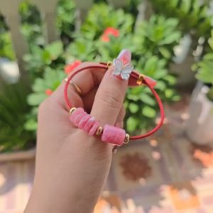 Q405 Vòng cáp lu thống ngũ điếu Đào Hoa màu hồng ngọt cực ORD VIP ko kén mệnh - Phong Thủy TUDO