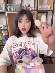 COCOWINNIE Mini Finger Sponge Makeup Powder Puff Wet And Dry Dual-use Mini Sponge Candy Color Cute Mini Finger Puff/Mini Size Powder