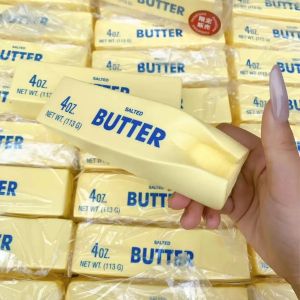 Butter Stick Squishy Fidget Toys Funny Squeeze Elastic Cheese Toy Unzip Slow Rise Squeeze Prank Childrens Birthday Gift