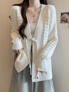 plus Size Womens Knitted Long Sleeve Open Cardigan Sweater Loose Belly Covering Top Trendy Autumn Winter Cotton V-neck