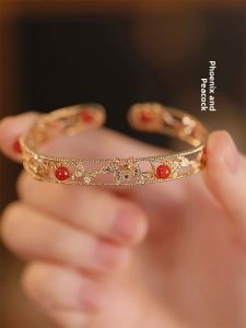 Natural Red Agate Bracelet Unique Design Vintage Court Style Womens Fashion Jewelry New Arrival Hand Accessory