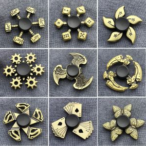 New Bronze Metal Alloy Fidget Spinner R188 Mute Bearing Hand Spinner Fingertip Gyro Stress Relief Toys Gifts