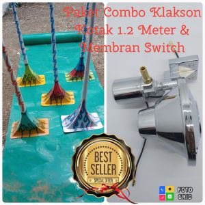 Klakson angin terompet Truk Corong panjang 1.2 Mtr Kotak & Membran Switch ( Combo Hemat )