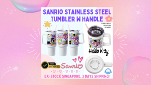 Silver Buffalo Official Licensed Sanrio Hello Kitty Friends Sticker Collage Stainless Steel Tumbler with Handle 1182ml Stock SG