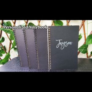Personalized Notebook with Custom Name | Kraft A5 Black Cover Notebook Line Pages | School Stationery Diary Journal