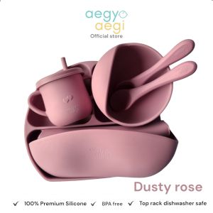 Aegyo Aegi 6pc Maeum Heart Silicone Baby Feeding Set Toddler Boy Girl