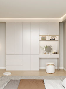 Multifunctional Solid Wood Desk and Wardrobe Combo
