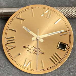 MATELION 29mm Mặt Số La Mã Mặt Đồng Hồ Bằng Thép Không Gỉ Đen Xanh Vàng Bạc Sunburst Cho NH35 NH36 Đồng Hồ Nam Tự Động Diver