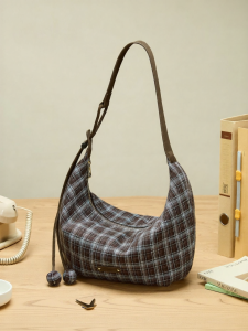 Josiny | Plaid Crescent Bag Women Fashion All-Match 2026 New