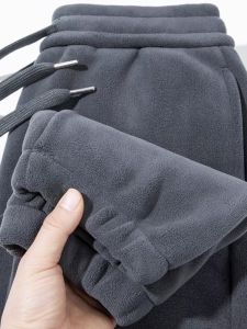 กางเกงวอร์มสองด้านออลิเวอร์ หนา บุขนแกะ กางเกงวอร์มผู้ชาย กางเกงกีฬาผู้หญิง ฤดูใบไม้ร่วง/ฤดูหนาว กางเกงขายาวทรงหลวม ทรงหลวม