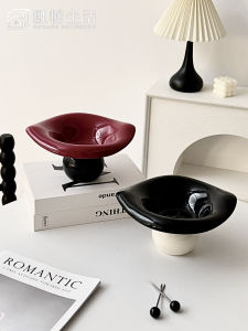 Luxury Ceramic Fruit Basket Draining Basket Living Room Tea Table Home Snack Plate Dry Fruit Basket Living Room Front Desk Decoration