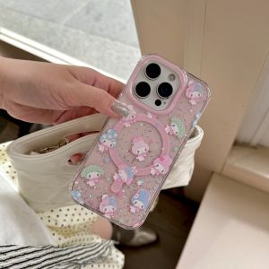 Creative Magnetic Cartoon Heart Love MeowTie Compatible Full Cover Shockproof Cute Girl Heart for Samsung Galaxy S25 Ultra S24FE/S24Ultra Protective Case