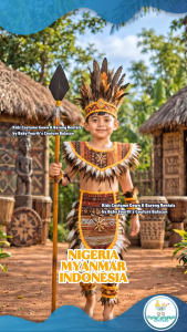 Baby Fourths Couture United Nation Nigeria Myanmar Indonesia Costume with Cape for United Nation Attire for UN Events for Kids