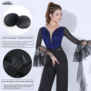 DANBAOLUO | Sleeve Glitter Flowy One-piece Dance Wear