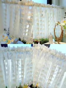 1Pc Mỹ Cao Cấp Phong Cách Pháp Rèm Cửa Sổ Nhà Bếp Bóng Frill Edge Thanh Lịch Trang Trí Nhà Polyester Đường Viền