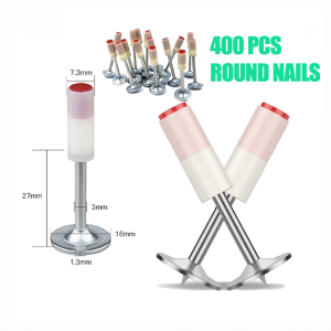 400PCS Nail Gunner Nails Manual Steel Nails Steel Nails Gun Rivet Tool Accessories Nail Ceiling Round Nail