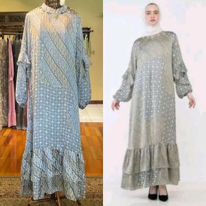 Binta Dress Payet by Dian Pelangi LIMITED EDITION Busana Muslim Maxi Gamis Abaya Kaftan Gaun Pesta Pernikahan Kondangan Lebaran Formal Wanita Cantik Anggun Modis Modern Simple Elegan Mewah Model Motif Batik Cap Hand Made Terbaru Kekinian