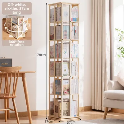 Rotatable and Space-Saving Bookshelf Living Room Use Easy Assemble Childrens Book Storage Luxury Bamboo