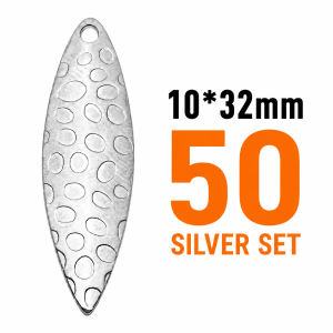 Hammered Willow Leaf Spinner Blades 50 PCS25/32mmGold & Silver Rotating Vibration Ideal for Walleye Bass Pike Perch Trout