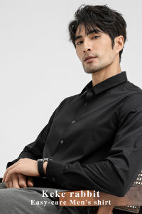 Three-Proof Long-Sleeve Casual Shirt for Men Slim Fit Anti-Wrinkle Business Casual Grey White Shirt Autumn New Style