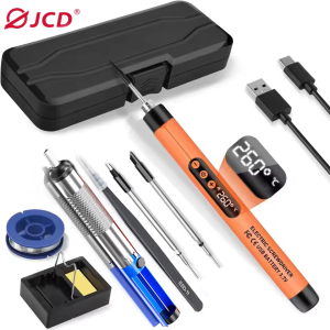 USB Soldering Iron Kit LED Digital Mini Wireless 300-450°C Adjustable Temperature 1000mAh Rechargeable Battery Solder Iron Tools