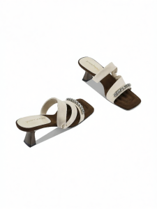 JESSICA SOPHIA | Casual French Style Slip-On Open-Toe High Heels