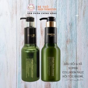 Dầu Gội Và Dầu Xã Sophia Collagen Repair Shampoo And Conditioner Phục Hồi Mềm Mượt Tóc Hư Tổn 500ml