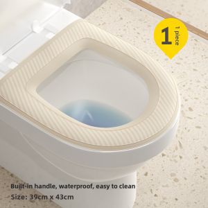 MENGYUXI | All-Season Thick Soft Silicone No-Wash Waterproof Toilet Seat Cover