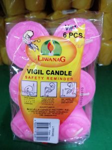 Liwanag Vigil Candle #1 (V#1) Sold per Pack 6 Pieces in a Pack Size: 1.75" Diameter x 2.75" Height Burning Time: 6 Hours