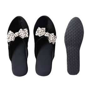 Velvet Toe Cap Embroidered Butterfly Spring & Fall Indoor Home Slippers Waterproof Non-Slip Silent Cotton French Breathable Sweat Absorbing