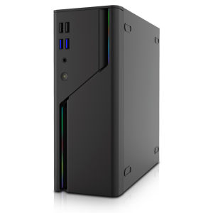 Mini ITX HTPC Desktop Case 5V ARGB Front Panel 4 USB Ports Supports 1U Power Supply Compact Design for ITX Motherboard Server