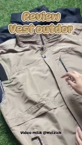 WELZICK - Vest Jaket Rompi Pria Wanita Casual Keren Medium Jumbo RGN01 Beige