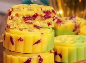 Dua warna cranberry smoothie Kek tepat kacang bulan kue 500g 1000g   月饼