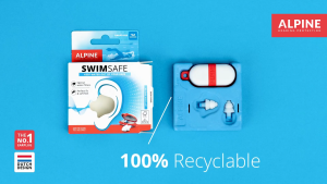 Alpine SwimSafe Swimming Earplugs | Ear Plug Protector For Waterproof Reusable Water Protection