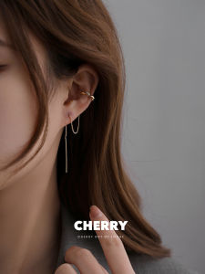 Tassel Earrings Golden Clip-On Earrings Unique Style Women's Fashion Jewelry Ear Bone Clip Fresh out New 2025 Model