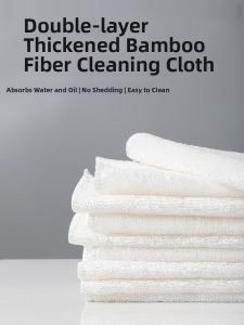 FURENJILI | Oil-Resistant Water-Absorbent Non-Shedding Bamboo Fiber Dishcloth