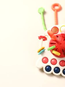 Mainan Edukasi Bayi BPA Free Multifungsi Pop It Teether Bayi Tarik Panjang Mainan Gigitan Bahan Silikon Bentuk Gurita