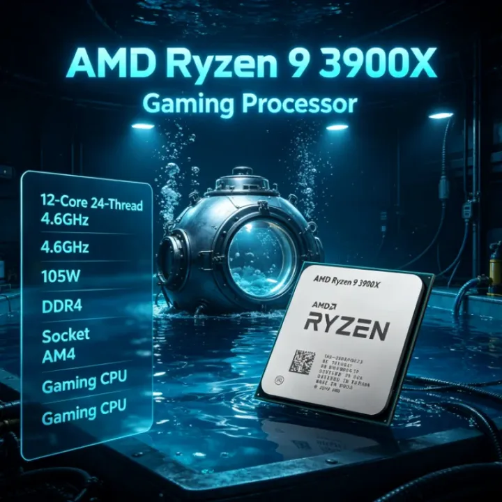 AMD | AMD R9 3900X Ryzen 9 7nm Desktop Processor 12-Core 24-Thread 3.8GHz 105W 64M L3 Cache DDR4 for Gaming