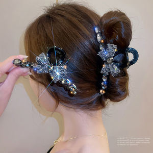 Black Bow Hair Clips & Exquisite Crystal Hair Claw: Enhance Your Fashion Personality