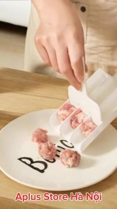 Khuôn Làm Thịt Viên 3 Ngăn 4 Ngăn Kèm Muỗng Chia Bộ Dụng Cụ Làm Thịt Cá Viên Aplus Chả Viên Nặn Mọc Tiện Lợi