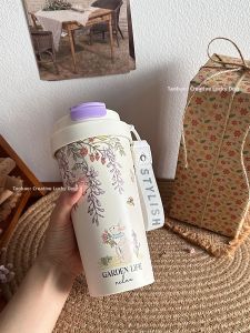 Bình Giữ Nhiệt Lõi Sứ In Hình Thỏ Đầy Phong Cách