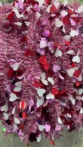 2/4M Christmas Love Cane Ribbons Garland DIY Wedding Ornaments Pink Cane Ribbons Wreath Hanging Pendent Home Party Decoration