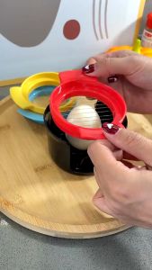 เครื่องตัดไข่พลาสติกขนาดเล็กกันลื่น 3 In 1 สําหรับตัดไข่