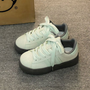 Womens Casual Bread Shoe Thick Bottom Fashionable All-Match Spring New Style Leisure Board Shoes Vintage White Sneakers