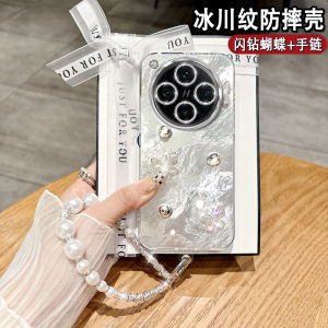 Acrylic Phone Case for OPPO Find X8 Womens Style Precision Hole Diamond Embedded Simple Design Protective Shell Anti-Fall