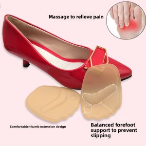 Ultra Soft Silicone Gel Heel Pad for High Heels Womens Transparent Five-Fingered Forefoot Cushion Sweat Absorbent Odor Control