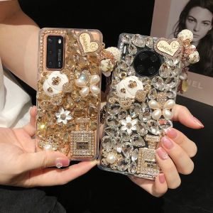 Huawei Pura80pro Mate60pro Mate70pro Mate50 P60 P70pro Crystal Diamond Encrusted Phone Case Womens Style with Crystal Lanyard Anti-Fall Protection