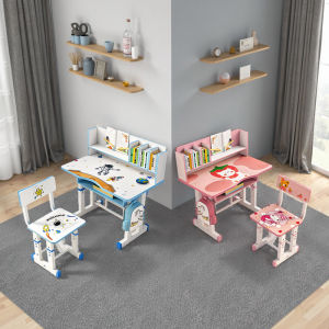 SUNNY Adjustable Childrens Study Table Computer Table Desktop Study Table With Drawer For Kids Pink/Blue Study Desk